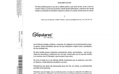 Serrano recomienda a Gil que mire el acta del Pleno en el que el PSOE aprobó la tasa de El Salvador, tumbando la alegación en contra del PP